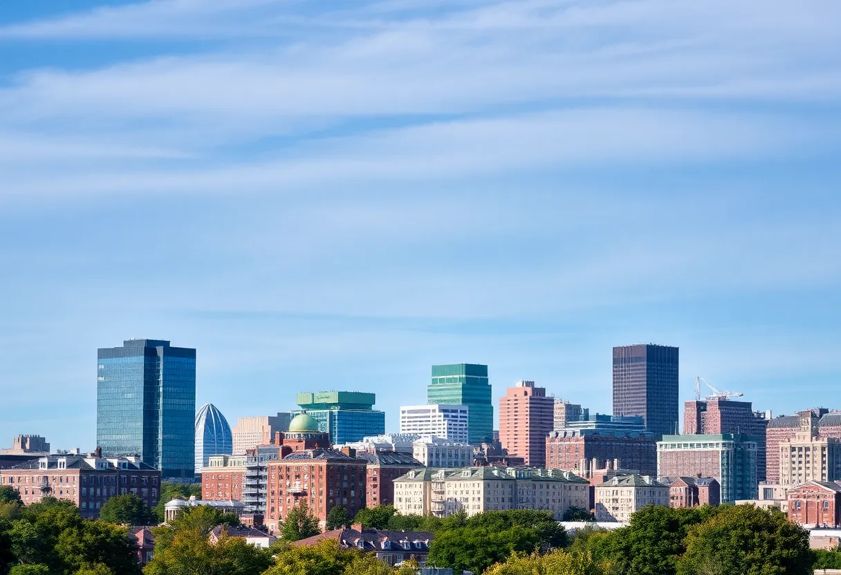View of Boston skyline highlighting residential areas