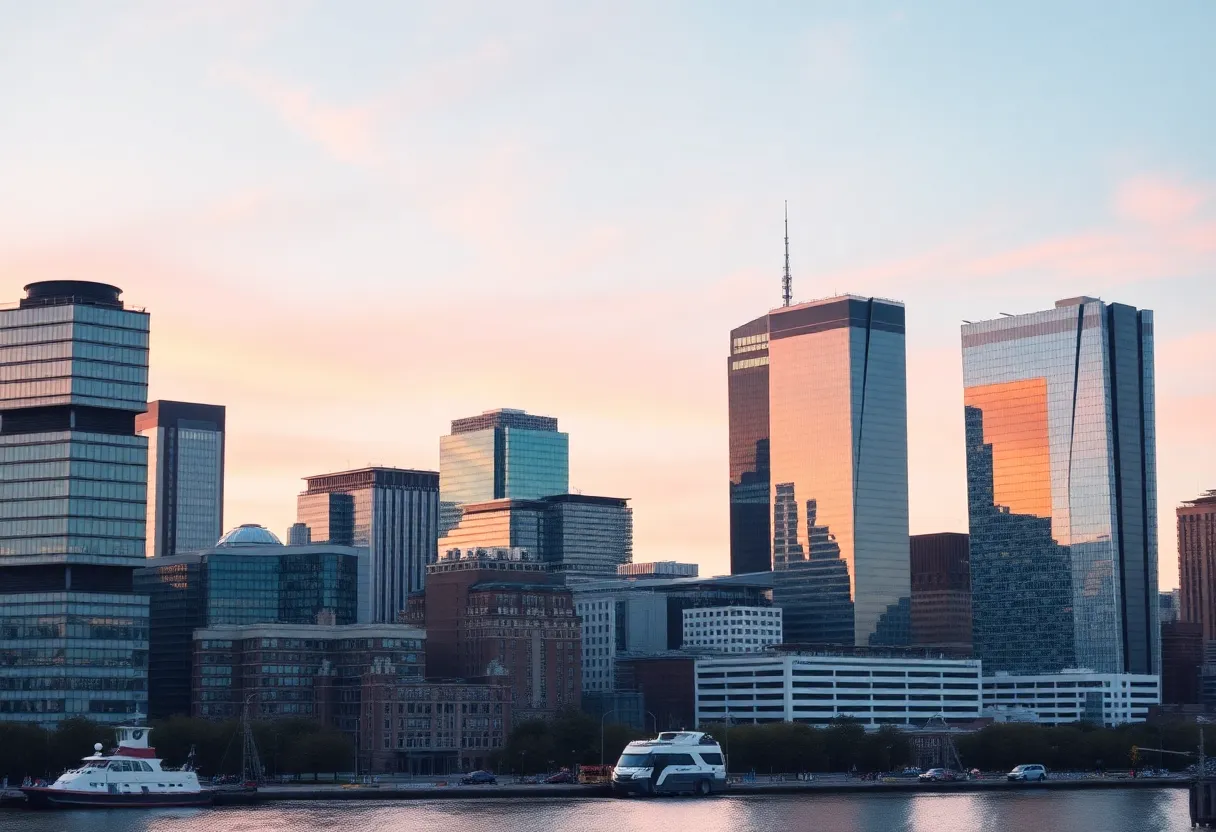 Boston skyline featuring modern technology offices and innovation hubs