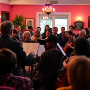 Musicians performing at a Boston Symphony Orchestra community concert