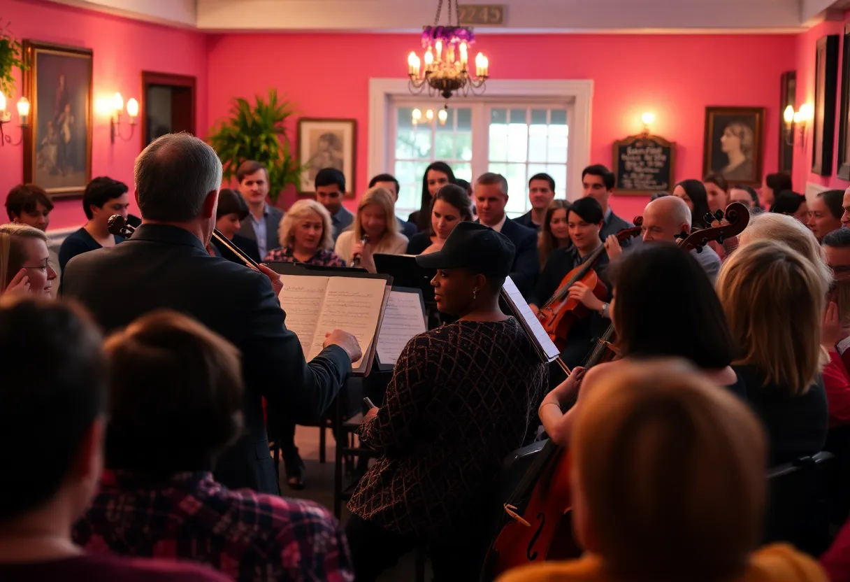 Musicians performing at a Boston Symphony Orchestra community concert