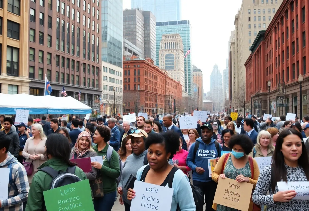 Community members participating in Boston's mayoral election processes