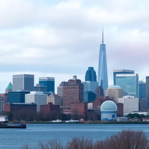 Boston skyline representing the city amidst federal immigration enforcement operations.