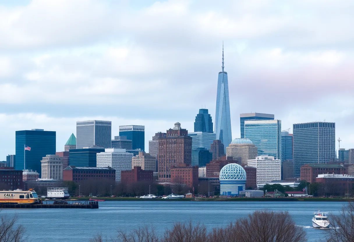 Boston skyline representing the city amidst federal immigration enforcement operations.