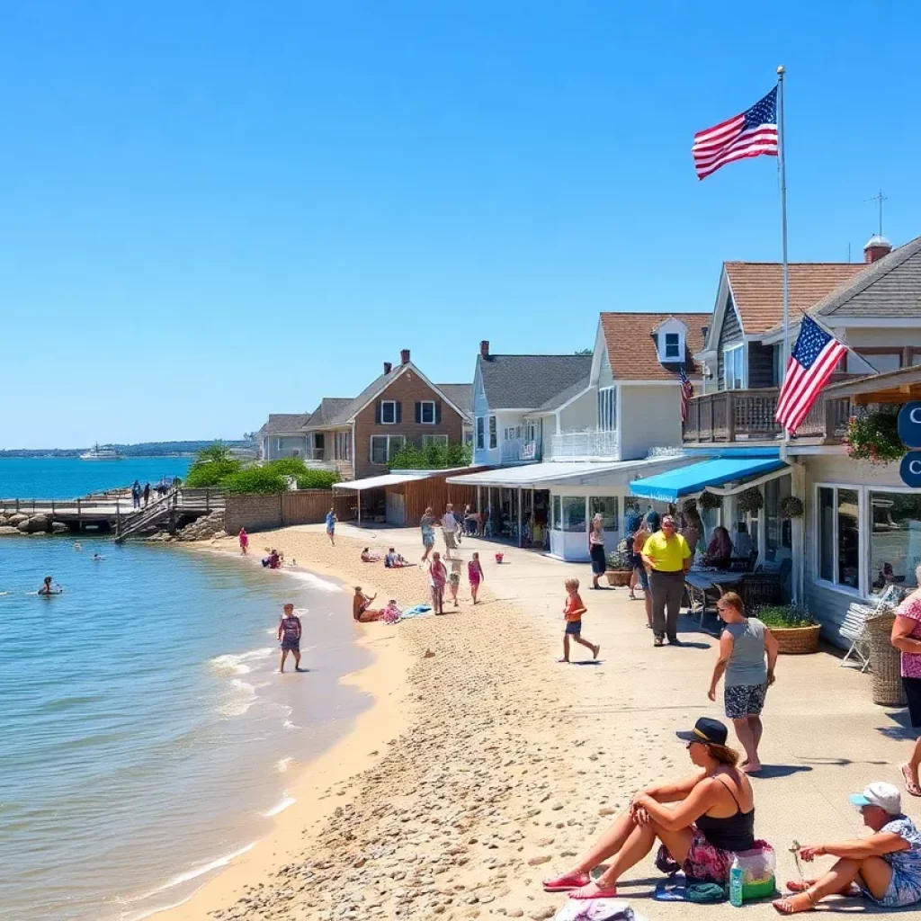 Coastal tourism scene in Cape Cod, Massachusetts