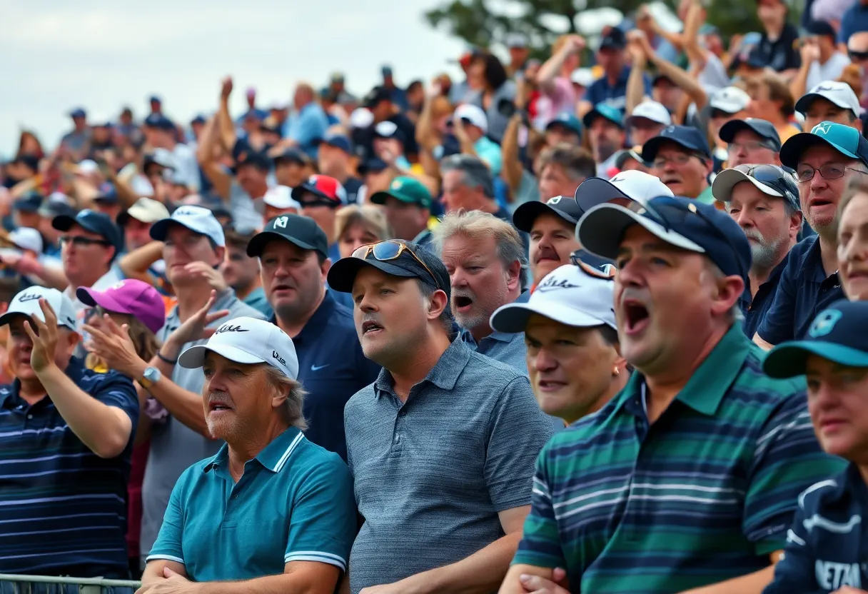 Fans displaying intense emotions at the Ryder Cup