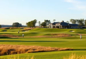Scenic landscape of Chart Hills Golf Club showing vibrant greens and golf course features.