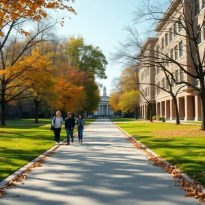 A quiet college campus reflecting on recent political violence