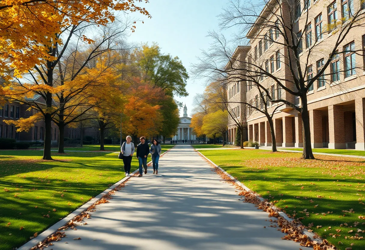 A quiet college campus reflecting on recent political violence
