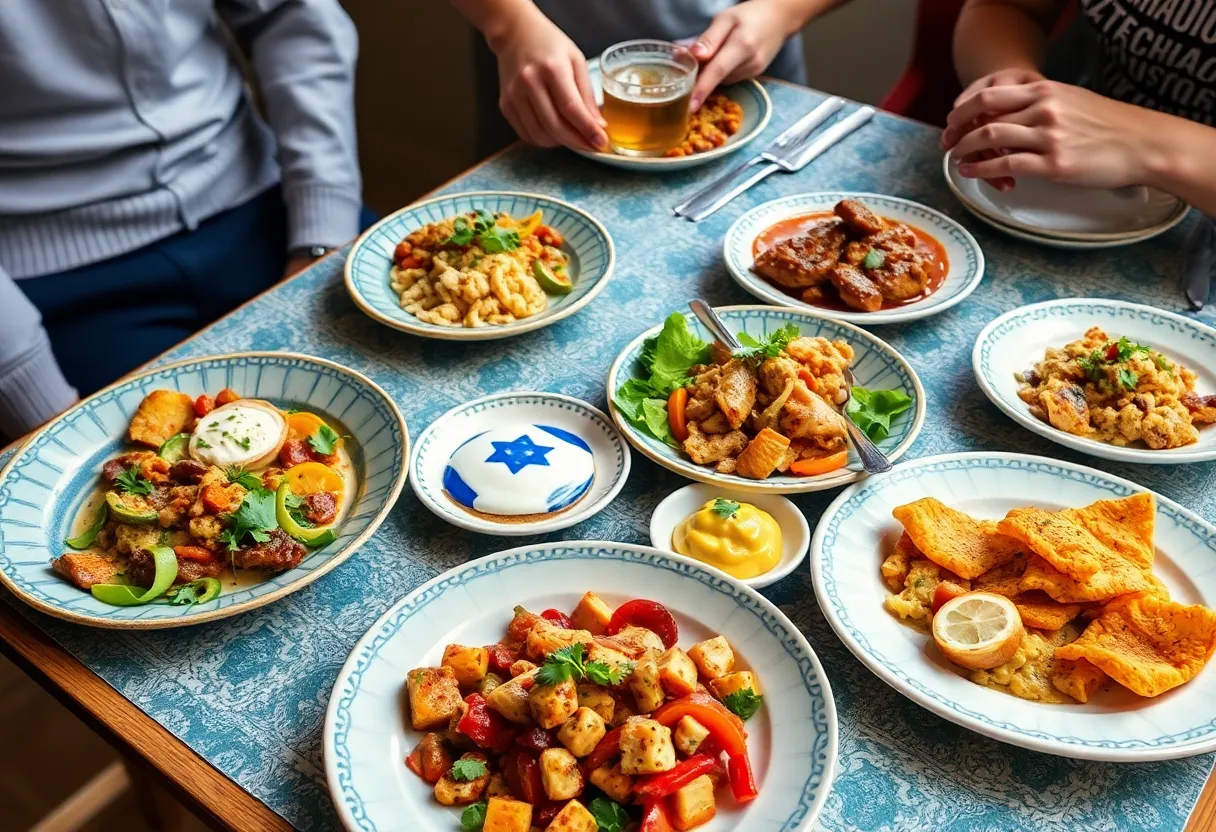 A display of shareable dishes from the cookbook 'Eat Small Plates' at the launch event.