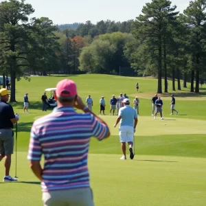 Players competing in the Franklin Cup Golf Tournament at Crumpin-Fox Club