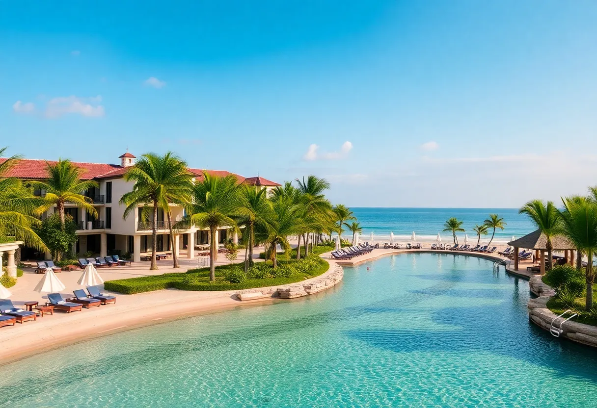 Group of lawmakers discussing at a luxurious resort