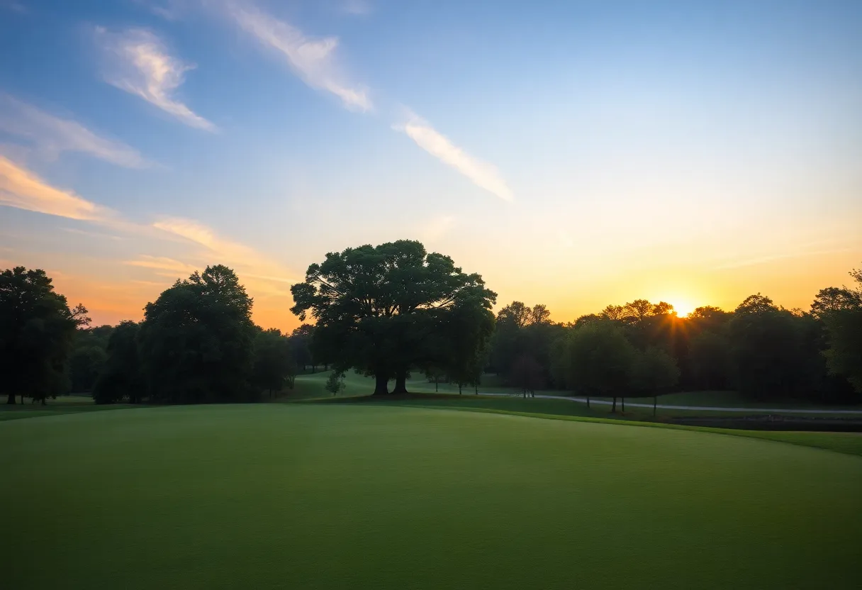 Golf course scene representing legacy and community
