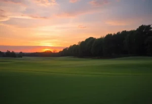 A tranquil golf course reflecting on the life of Richard E. Hale.