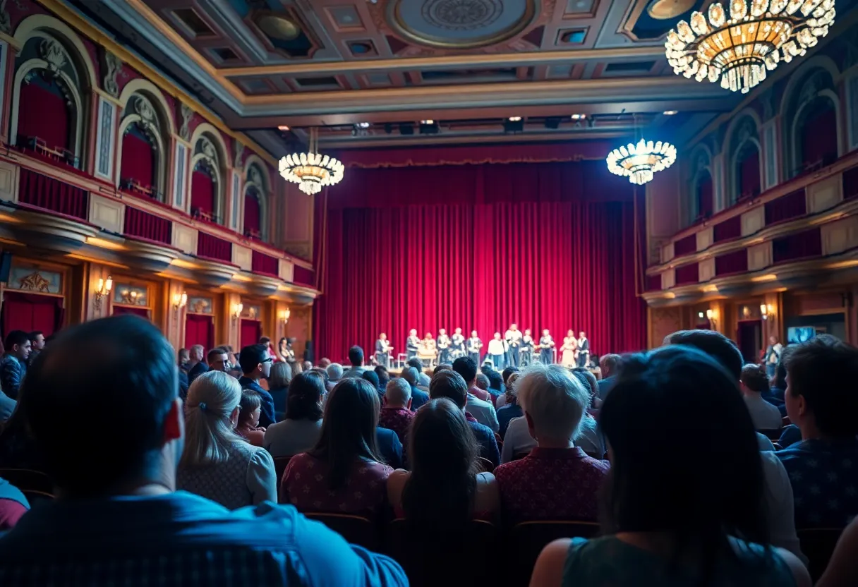 The interior of the Citizens Bank Opera House during the Hamilton musical performance.