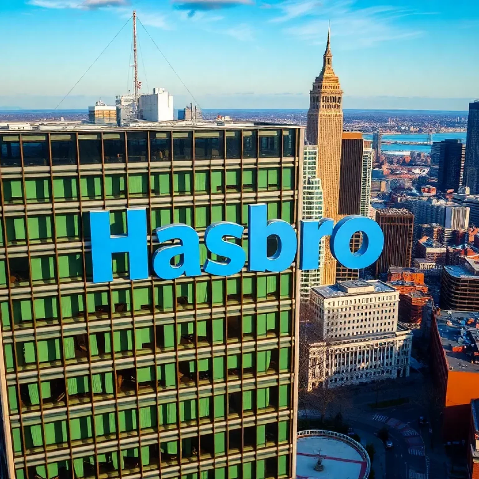 Aerial view of Hasbro's new headquarters in Boston