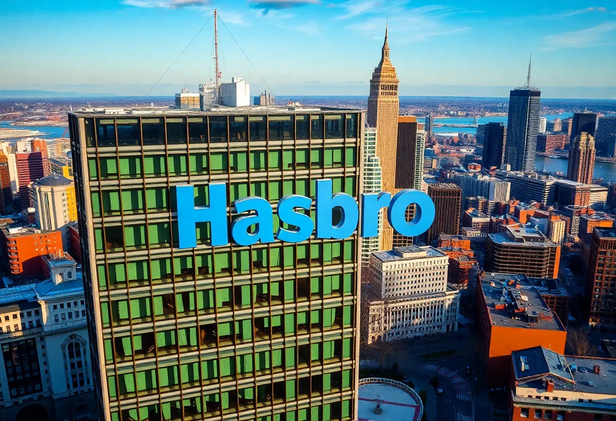 Aerial view of Hasbro's new headquarters in Boston