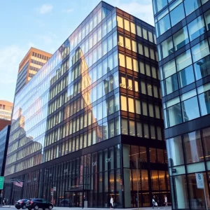 Exterior view of the new Hasbro headquarters in Boston's Seaport District