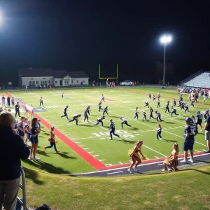 High school football game in Boston metro area