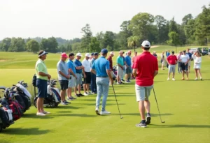 High school golfers competing at Franconia Golf Course