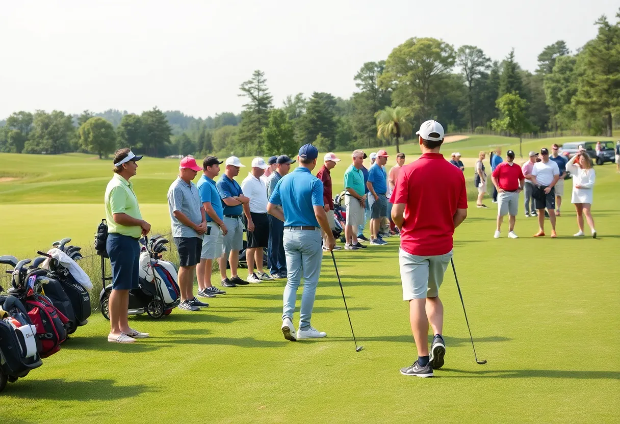 High school golfers competing at Franconia Golf Course