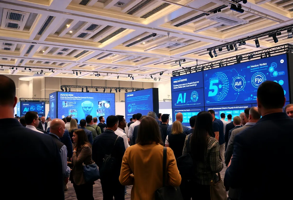 Attendees at HubSpot Inbound 2025 conference exploring AI technologies