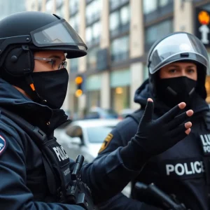 Law enforcement conducting an operation in Massachusetts