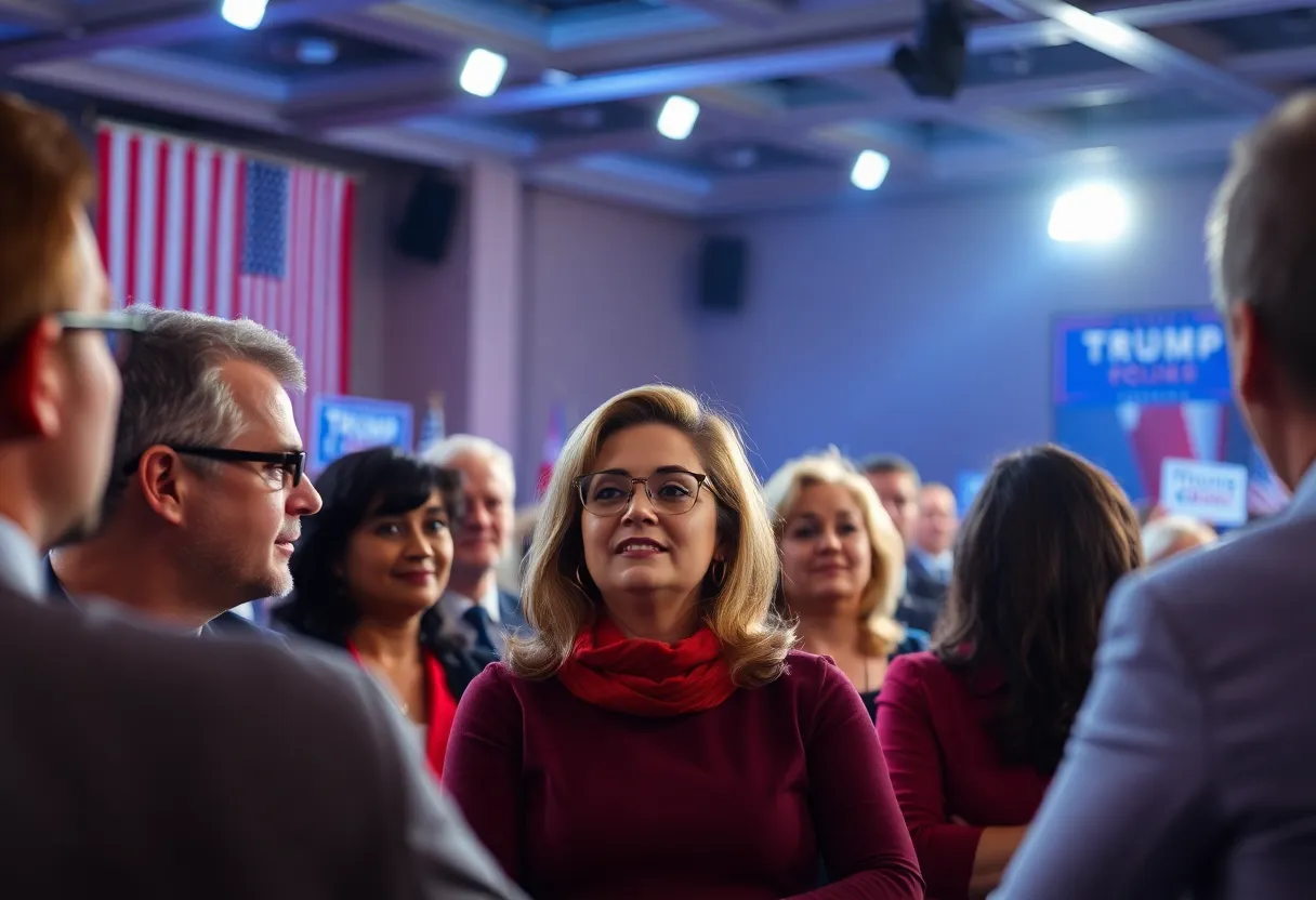 Audience attending a political event