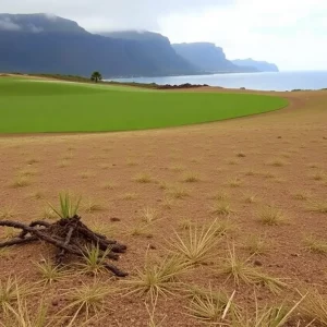 Drought-affected area of Kapalua Golf Course