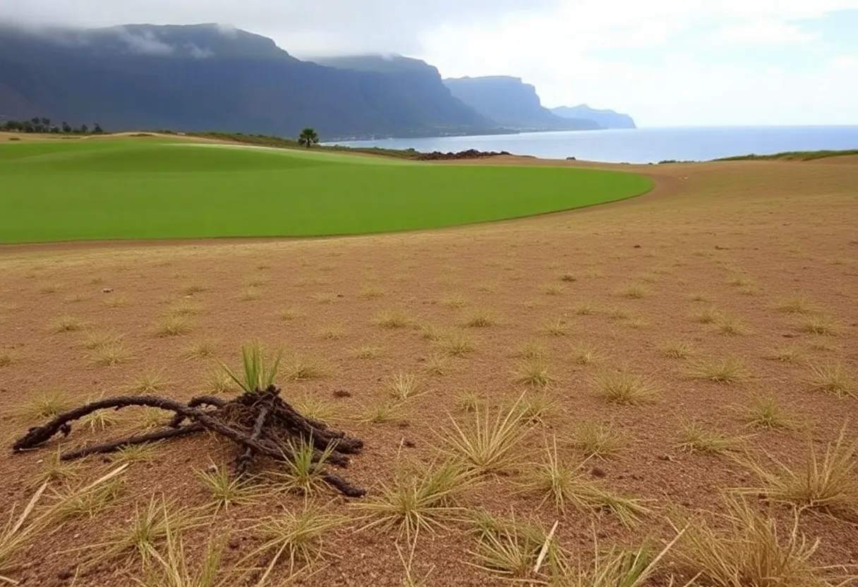 Drought-affected area of Kapalua Golf Course
