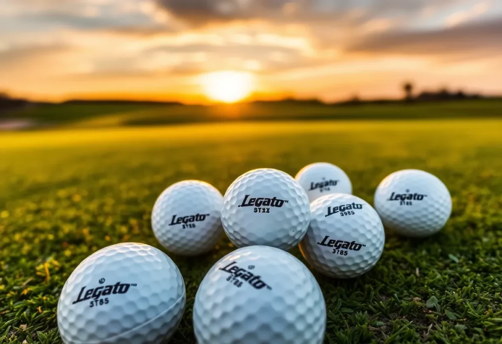 Legato LTX 3085 golf balls on a golf tee