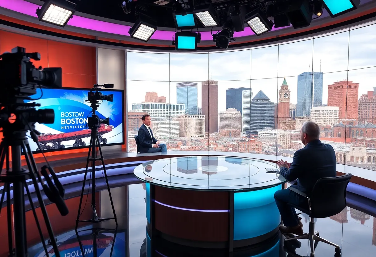 Local television studio celebrating 25 years of broadcasting in Boston.
