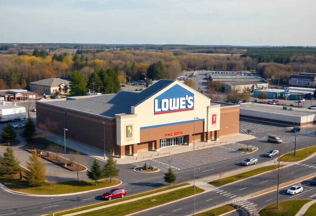 Exterior view of Lowe's store in Framingham, MA