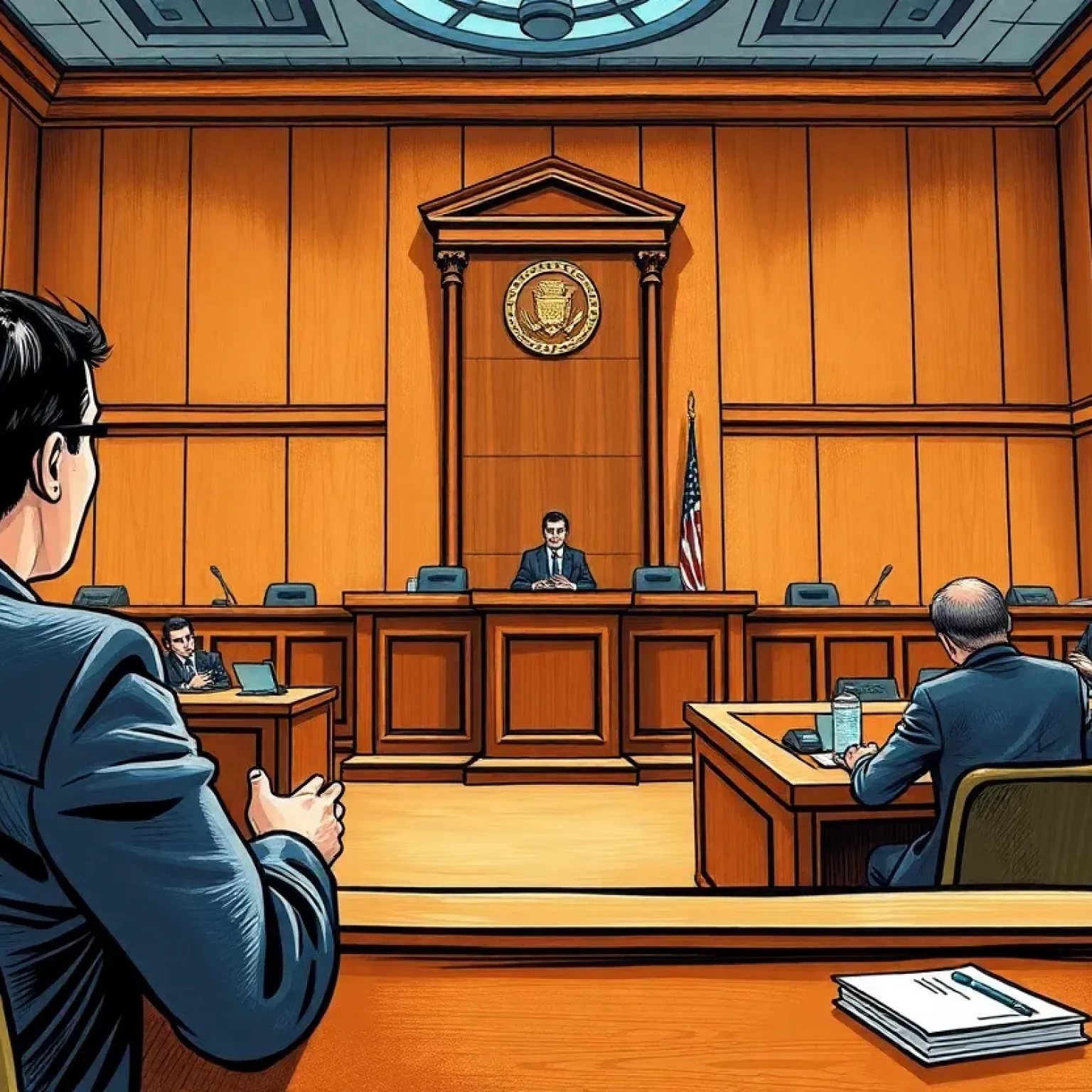 Courtroom scene symbolizing legal disputes in sports betting