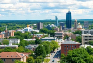 Cityscape of Massachusetts showcasing urban living and greenery