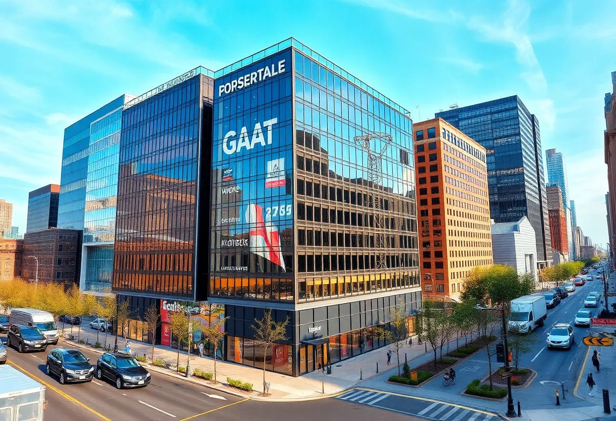 Urban landscape representing business activity in Massachusetts