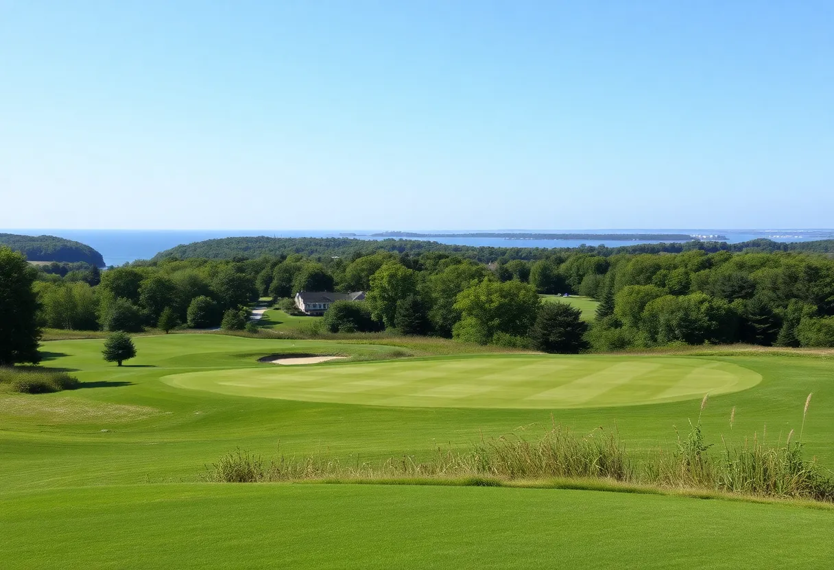 Scenic view of a sustainable golf course in Massachusetts.