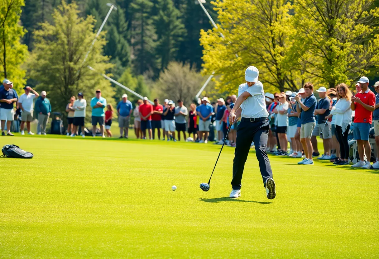 High school golf players in Massachusetts competing on a golf course