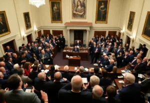 Lawmakers in Massachusetts discussing federal funding
