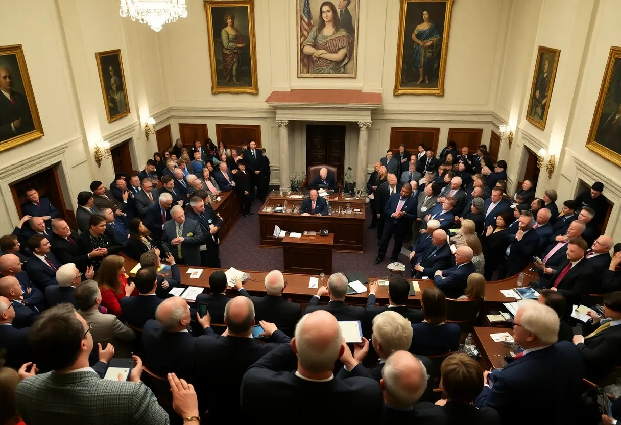 Lawmakers in Massachusetts discussing federal funding
