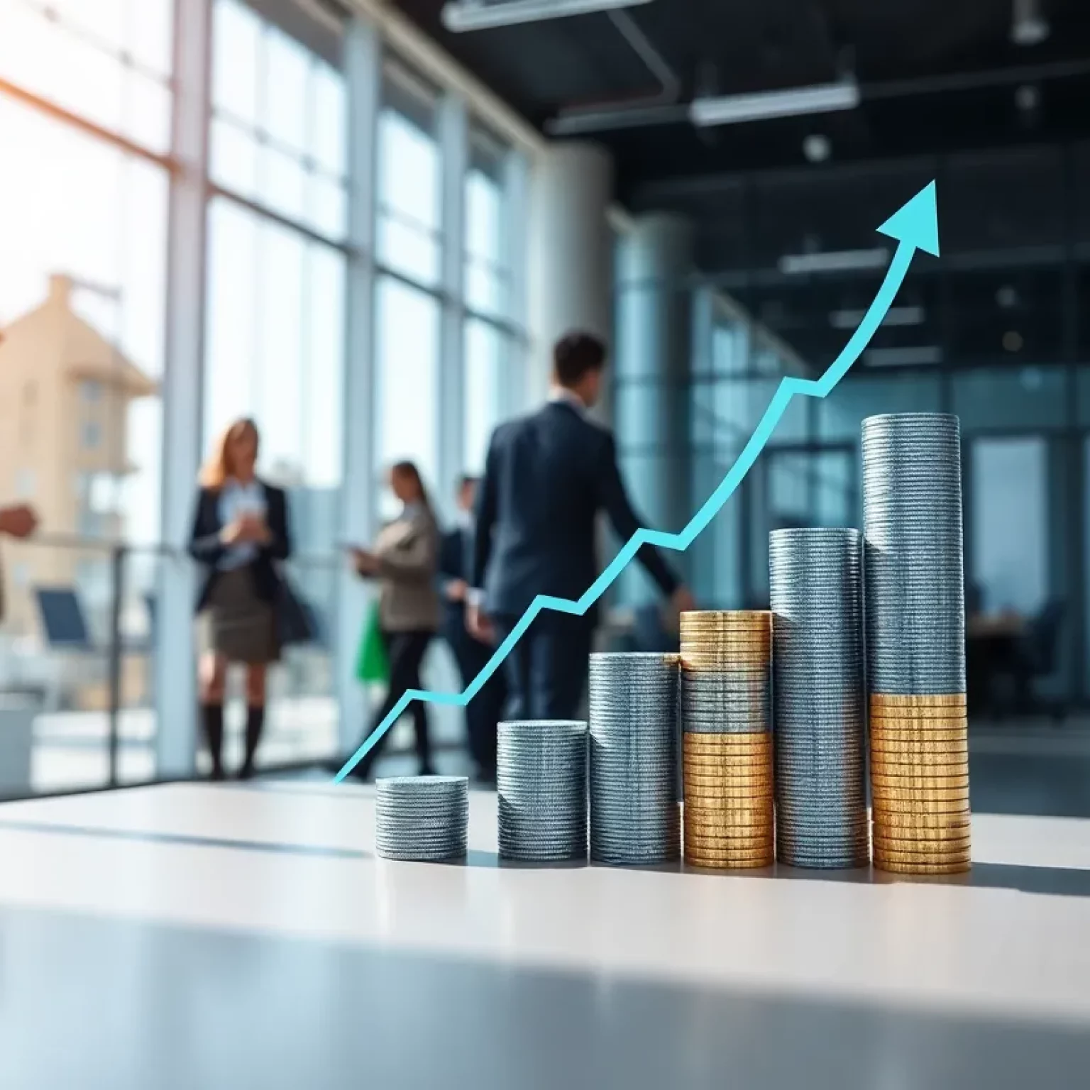 Abstract financial growth representation in a partnership.