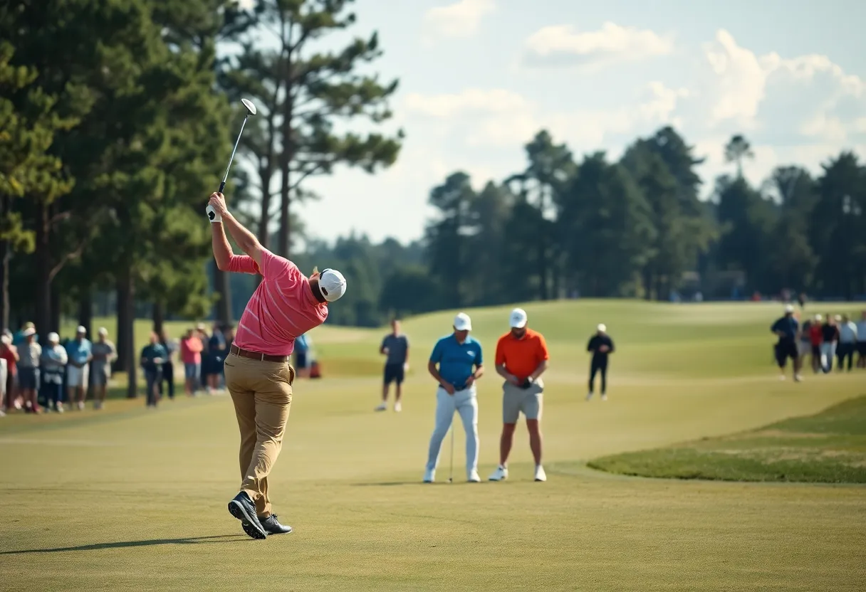 Golf tournament celebration