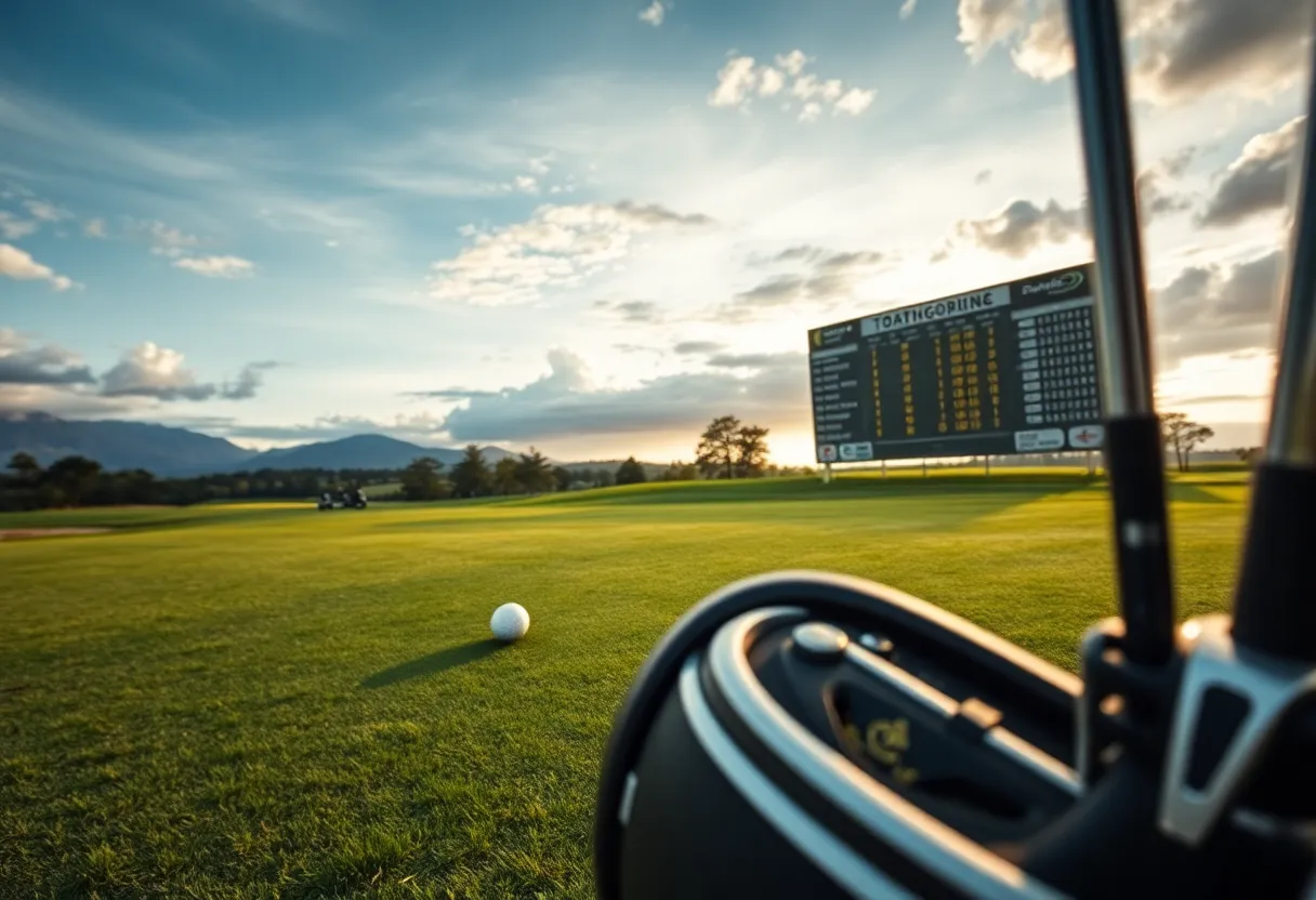 Dramatic scene from a golf match of the U.S. Mid-Amateur Championship