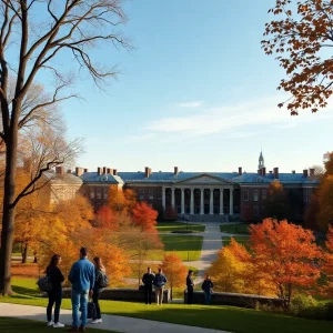 Vibrant fall colors at MIT campus in Boston