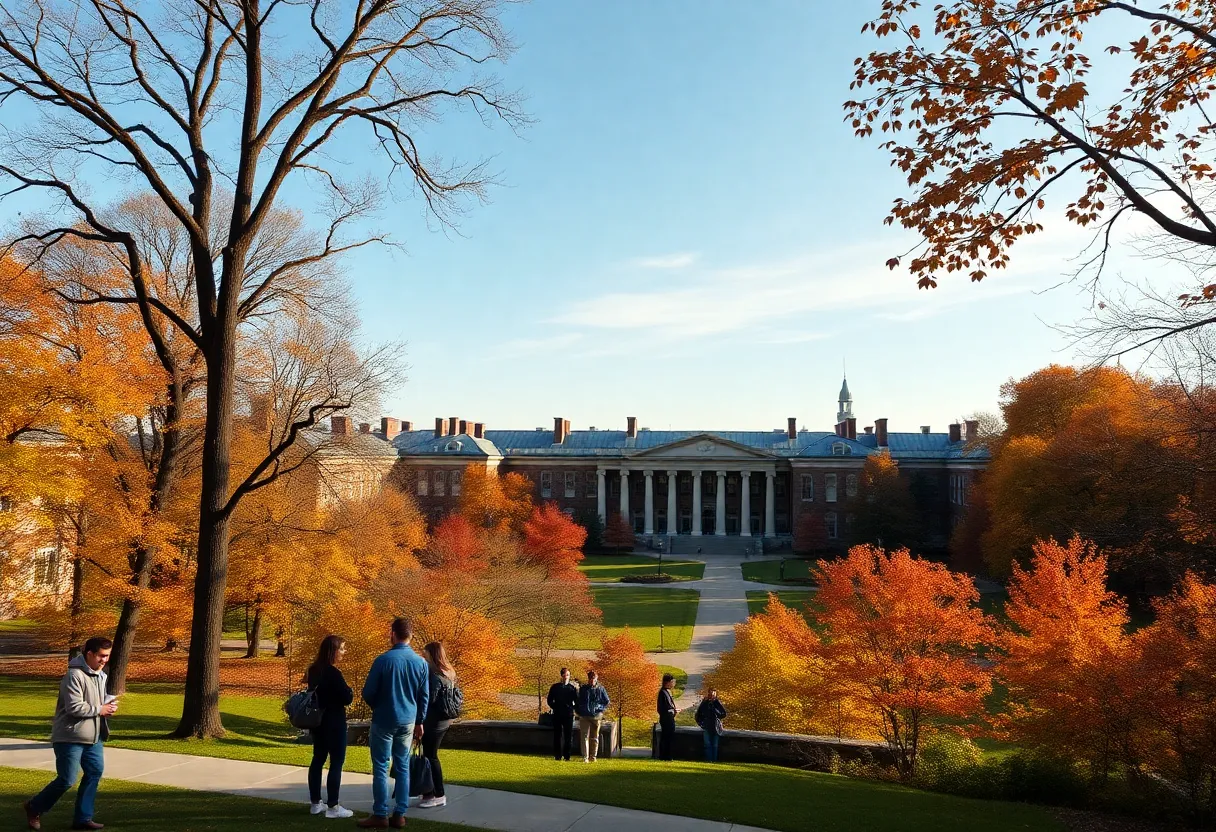 Vibrant fall colors at MIT campus in Boston