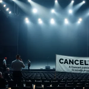 Empty concert stage due to cancellation