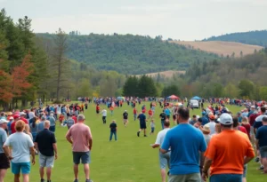 Disc golf players competing at MVP Open