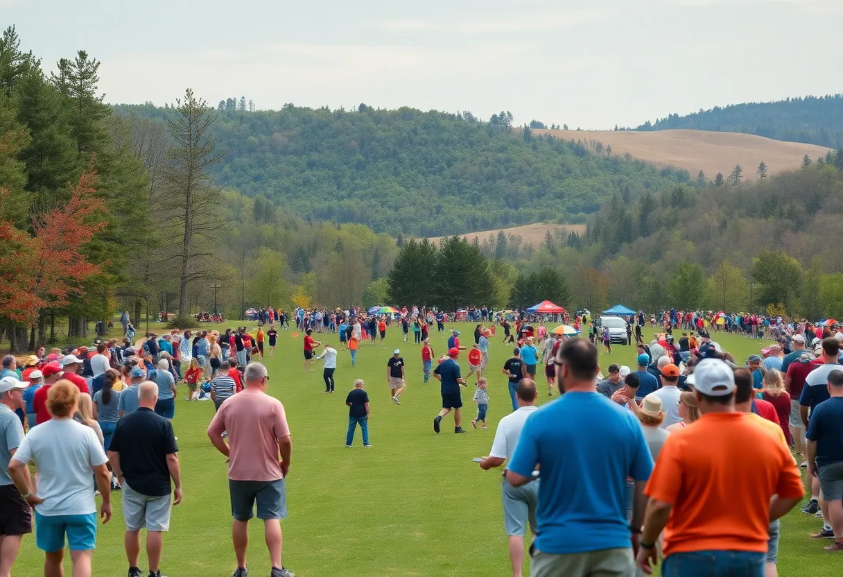 Disc golf players competing at MVP Open