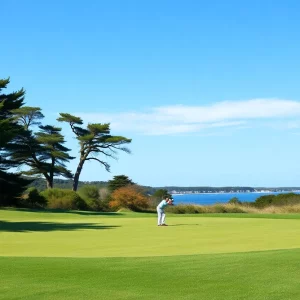 Players from the Nantucket golf team on the course