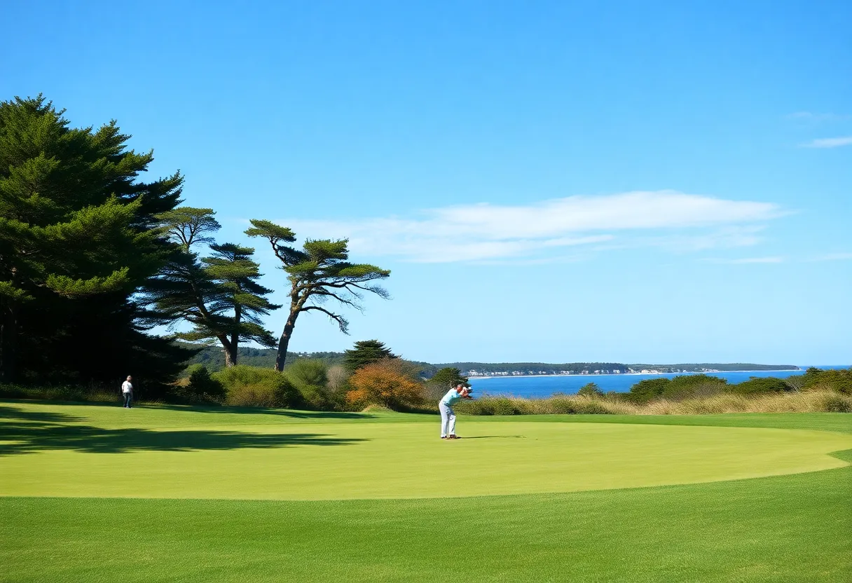 Players from the Nantucket golf team on the course