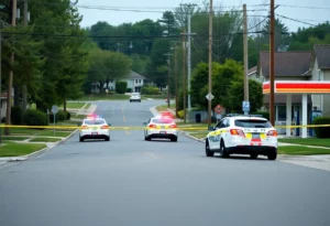 Police investigating the scene of a shooting in Norwood